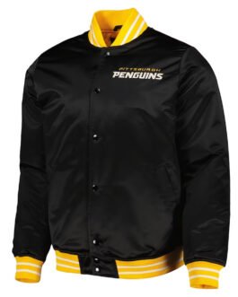 Pittsburgh Penguins Black Heavyweight Satin Jacket