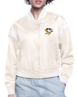 Pittsburgh Penguins Printed Logo Varsity Satin Jacket