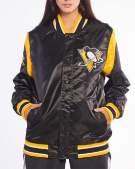 Pittsburgh Penguins Teddy Black Satin Jacket
