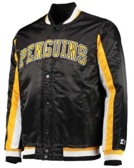 Pittsburgh Penguins The Ace Black/Yellow Satin Jacket