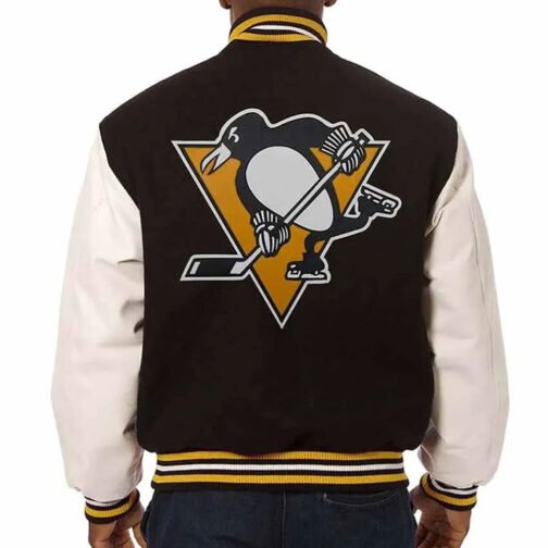 Pittsburgh Penguins Varsity Black Jacket - Image 6
