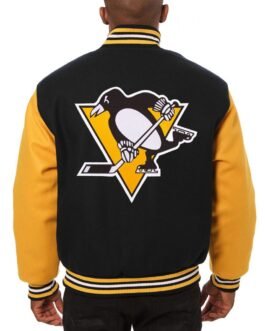 Pittsburgh Penguins Varsity Yellow and Black Jacket