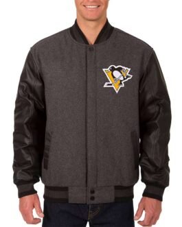 Pittsburgh Penguins Charcoal and Black Varsity Jacket