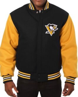 Pittsburgh Penguins Varsity Yellow and Black Jacket