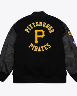 Pittsburgh Pirates Black Out Vintage Logo Varsity Jacket