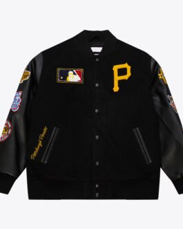 Pittsburgh Pirates Black Out Vintage Logo Varsity Jacket