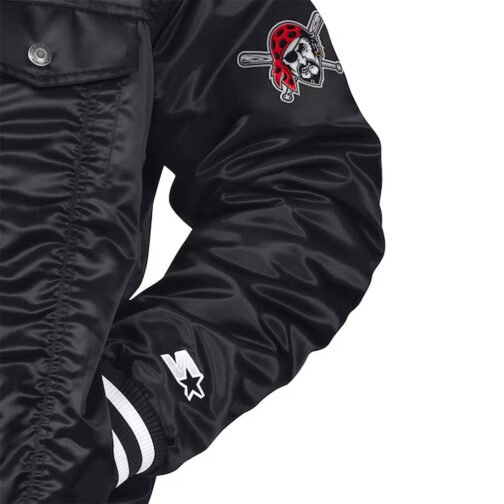 Pittsburgh Pirates Black Silver Tab Trucker Jacket - Image 2