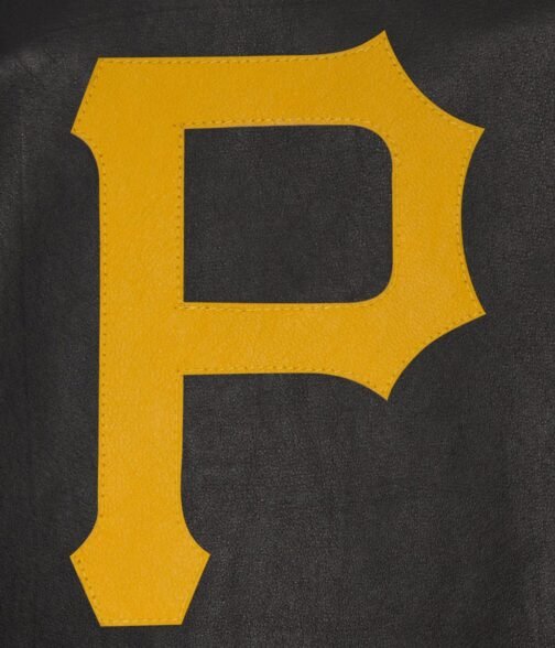 Pittsburgh Pirates Letterman Black Leather Jacket - Image 3