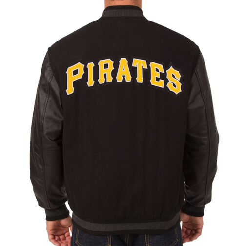 Pittsburgh Pirates Black Varsity Wool and Leather Jacket - Image 2
