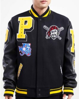 Pittsburgh Pirates Logo Mash Up Varsity Jacket