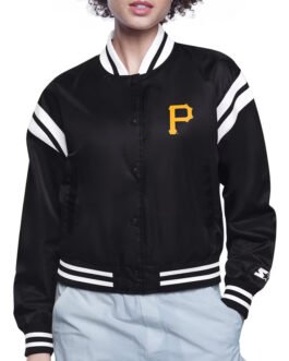 Pittsburgh Pirates Printed Logo Varsity Satin Jacket