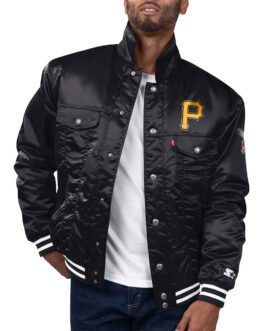 Pittsburgh Pirates Black Silver Tab Trucker Jacket