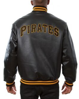 Pittsburgh Pirates Letterman Black Leather Jacket