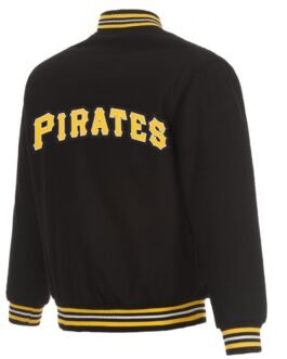 Pittsburgh Pirates Letterman Black Wool Jacket