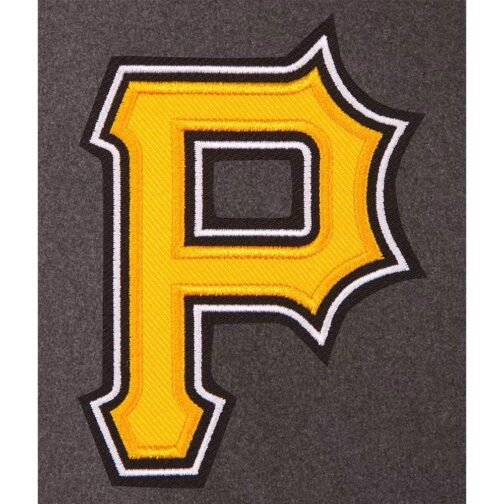 Pittsburgh Pirates Charcoal/Black Varsity Jacket - Image 4