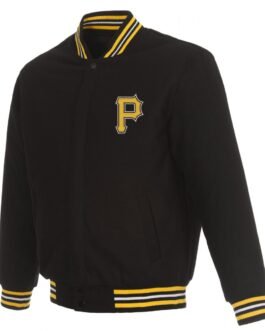 Pittsburgh Pirates Letterman Black Wool Jacket