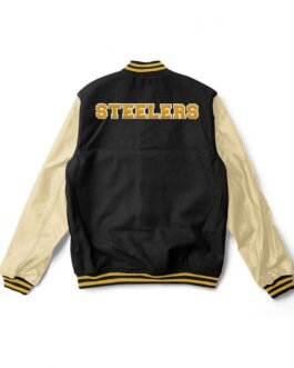 Varsity Pittsburgh Steelers Black and Cream Jacket