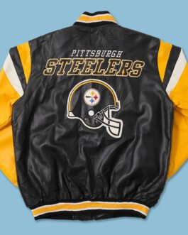 Pittsburgh Steelers Black and Yellow Leather Jacket
