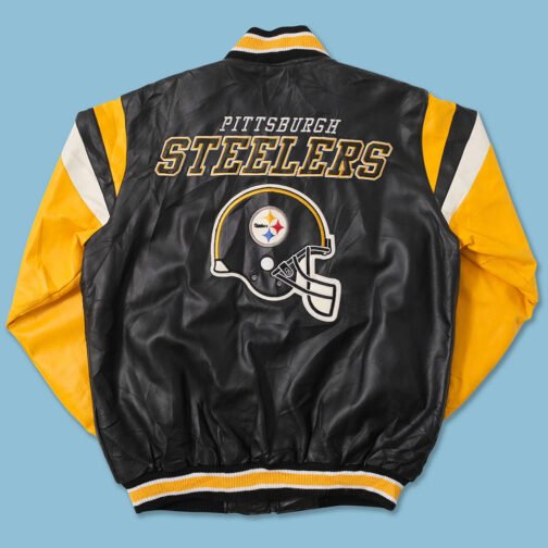 Pittsburgh Steelers Black and Yellow Leather Jacket - Image 2