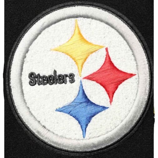 Pittsburgh Steelers Logo Black Letterman Jacket - Image 4