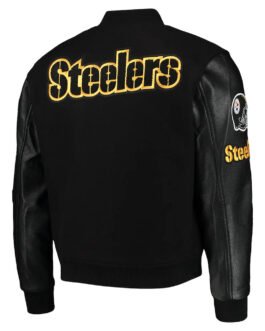 Pittsburgh Steelers Logo Black Letterman Jacket