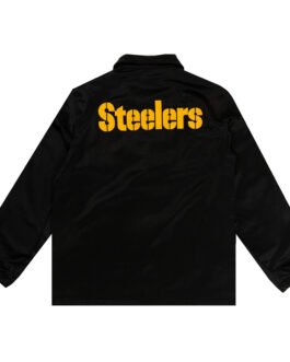 Pittsburgh Steelers Black Satin Windbreaker