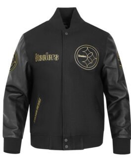 Pittsburgh Steelers Full-Zip Black Varsity Jacket