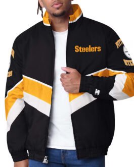 Pittsburgh Steelers Captain Black Varsity Satin Jacket