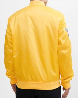 Pittsburgh Steelers Chest Hit Logo Yellow Satin Jacket