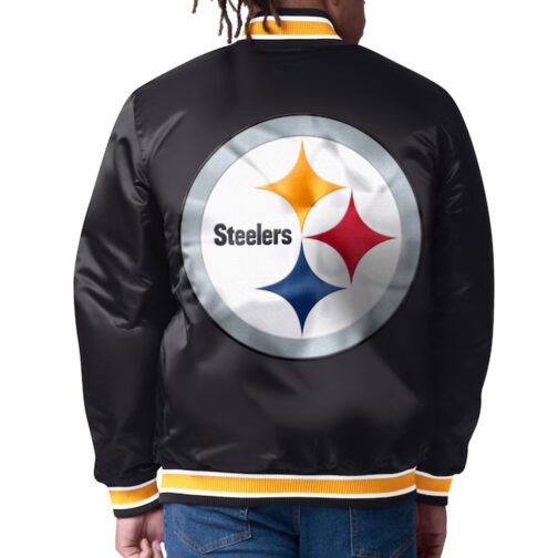 Pittsburgh Steelers Closer Black/Gold Satin Jacket - Image 3