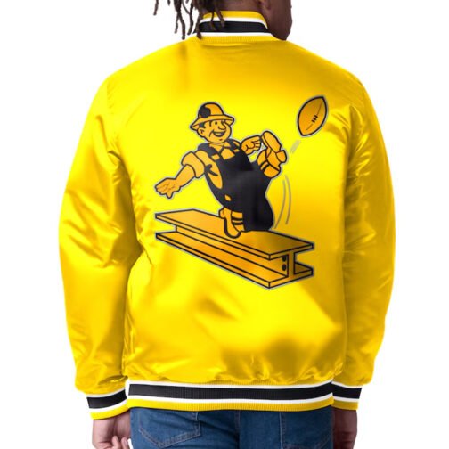 Pittsburgh Steelers Closer Black/Gold Satin Jacket - Image 4