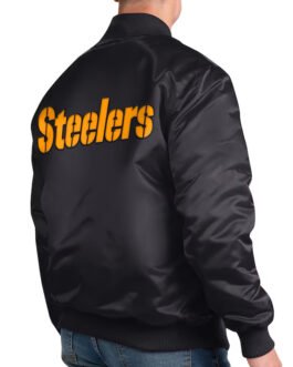 Pittsburgh Steelers Exclusive Black Varsity Satin Jacket