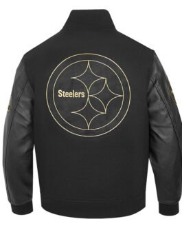 Pittsburgh Steelers Full-Zip Black Varsity Jacket