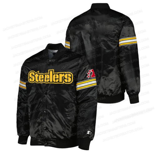 Pittsburgh Steelers Heavyweight Varsity Satin Jacket - Image 3