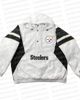 Home Team Pittsburgh Steelers White Half-Zip Jacket