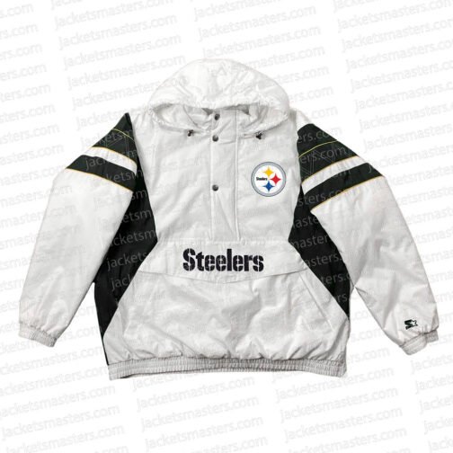 Home Team Pittsburgh Steelers White Half-Zip Jacket