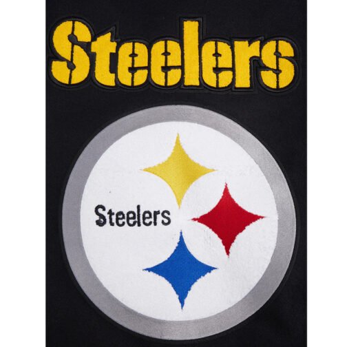 Pittsburgh Steelers Mashup Rib Varsity Wool/Leather Jacket - Image 11