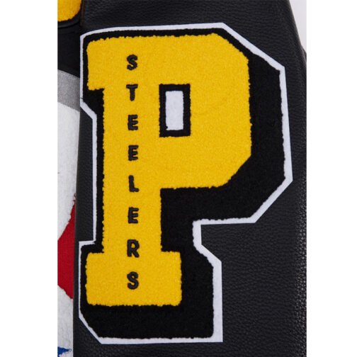 Pittsburgh Steelers Mashup Rib Varsity Wool/Leather Jacket - Image 12