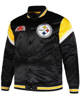 Pittsburgh Steelers Midweight Black Satin Jacket