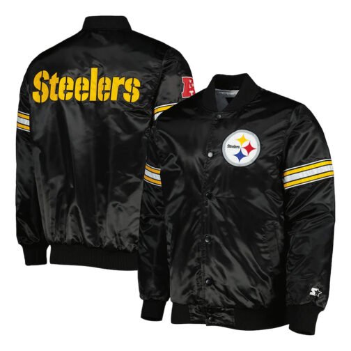 Pittsburgh Steelers Pick and Roll Satin Jacket - Image 9