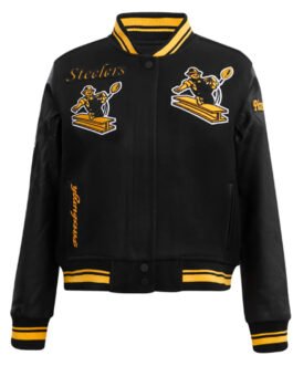 Retro Classic Rib Pittsburgh Steelers Varsity Jacket