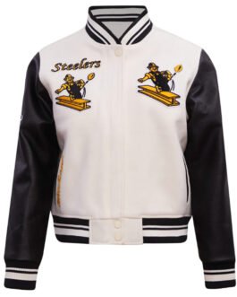 Retro Classic Rib Pittsburgh Steelers Varsity Jacket