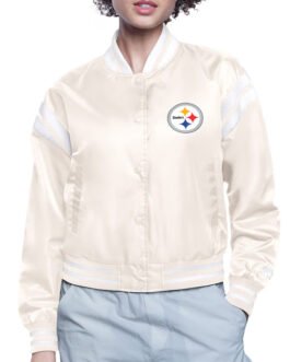 Pittsburgh Steelers Printed Logo Varsity Satin Jacket
