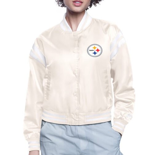 Pittsburgh Steelers Printed Logo Varsity Satin Jacket - Image 2