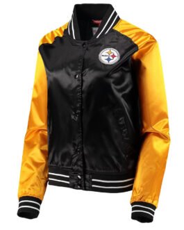 Team 2.0 Pittsburgh Steelers Black/Yellow Satin Jacket