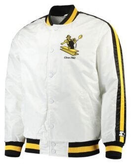 Pittsburgh Steelers Throwback D-Line White Varsity Satin Jacket