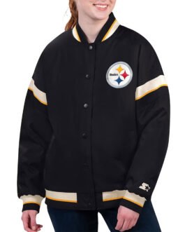 Pittsburgh Steelers Tournament Black Varsity Jacket