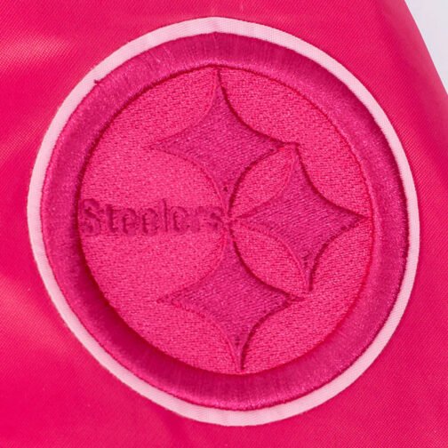 Pittsburgh Steelers Triple Pink Satin Jacket - Image 6