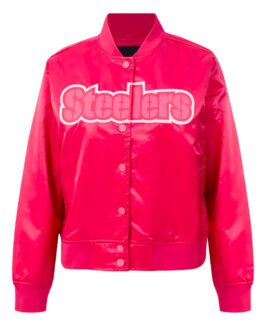 Pittsburgh Steelers Triple Pink Satin Jacket