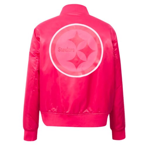 Pittsburgh Steelers Triple Pink Satin Jacket - Image 2